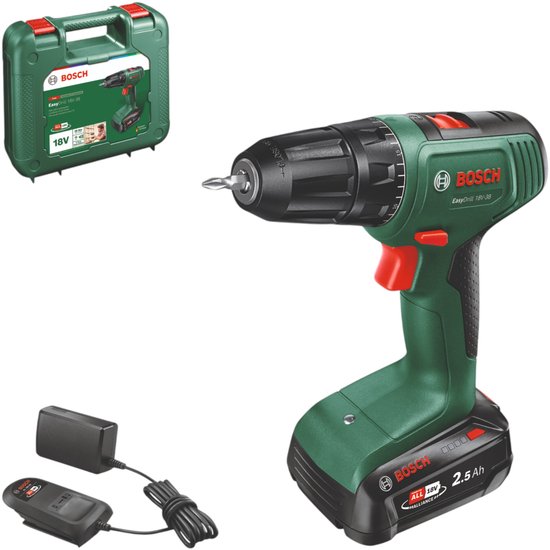 Bosch EasyDrill 18V-38 accuboormachine 18 V 38 Nm + 1x accu 2,5 Ah + oplader + koffer ( 0615A5008K )