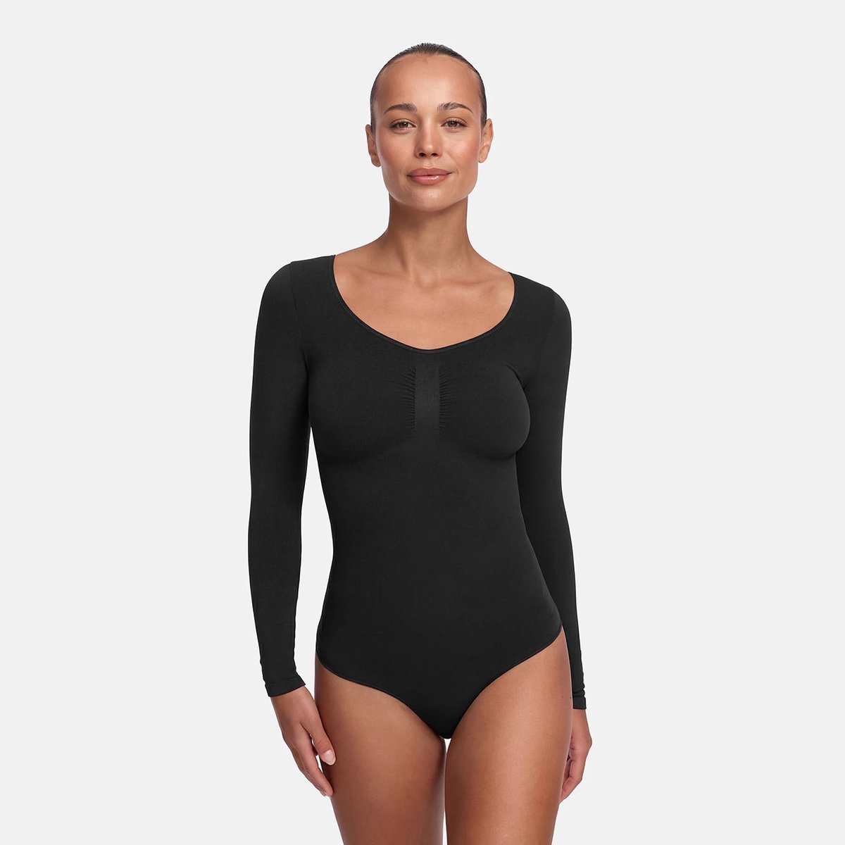 cfab by creamy fabrics Creamy Fabrics - Bodysuit Sculpting Shapewear Lange Mouwen Met Slip - Ademend - Anti-Zweet - Ultra Zacht - Comfortabel - Sculptend - Perfecte Pasvorm