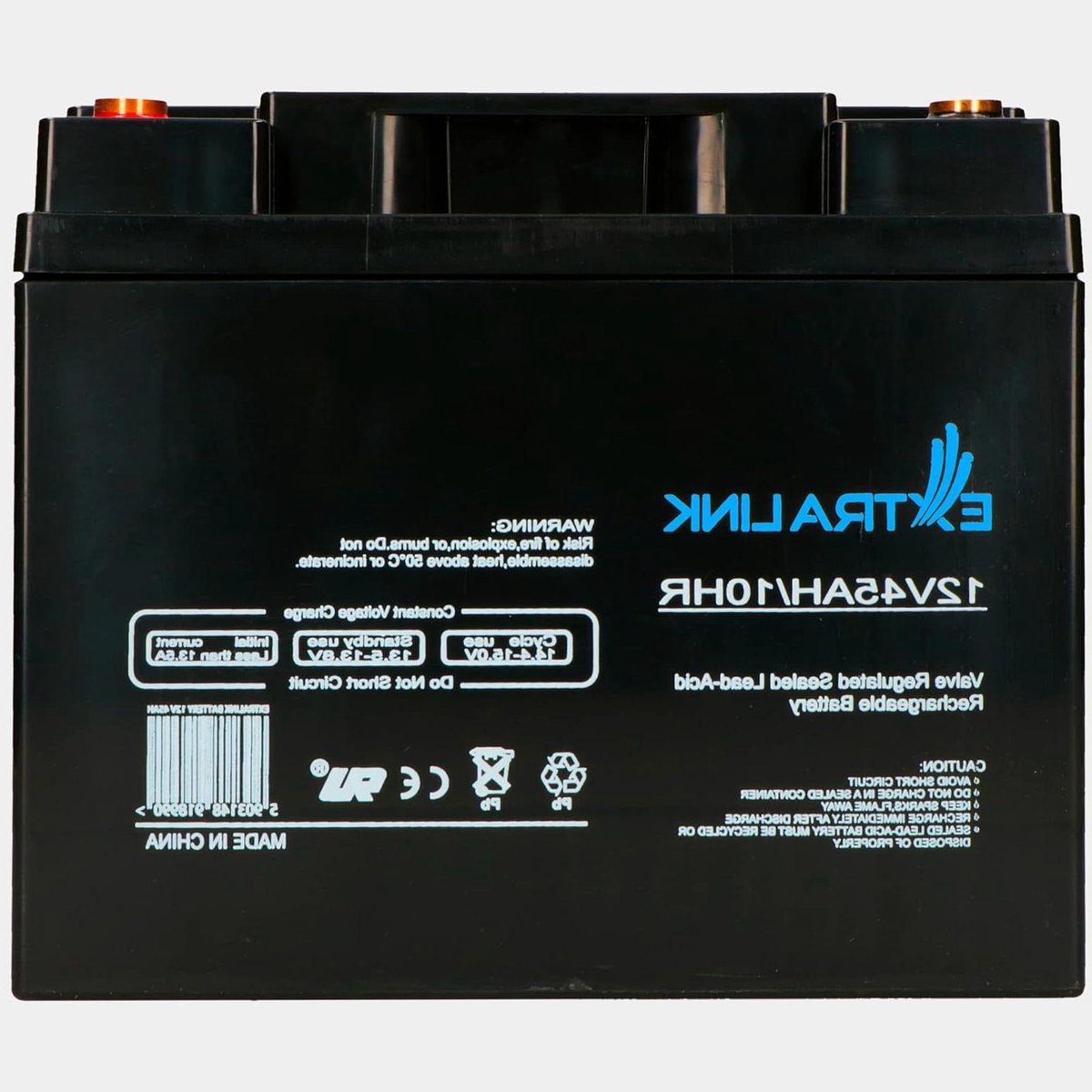 AGM Batterij - Deep Cycle Accu - Energie Opslag - Onderhoudsvrij Lekvrij - 12V 45AH - Zwart