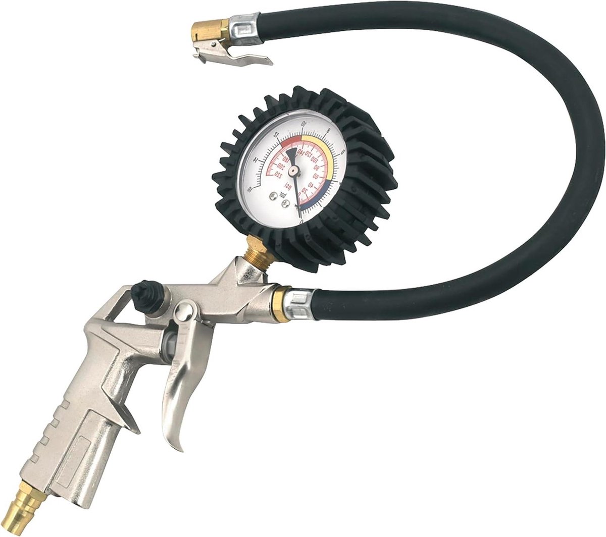 Bandenmeter - Luchtmeter Banden - Banden Controleren - Met Rubber Protector - 0-16bar - Rood