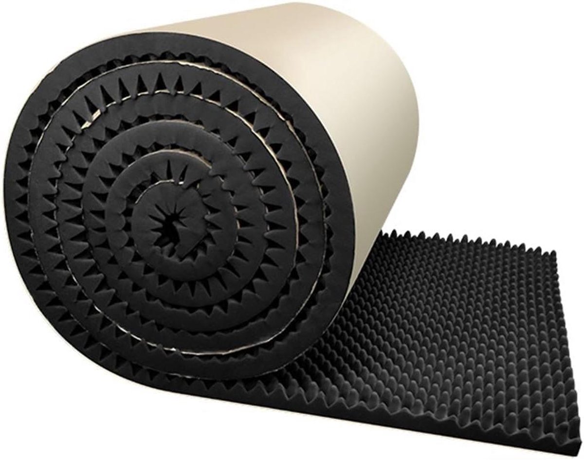 Akoestische Mat - Geluidsisolatie Panelen - Geluidsreductie Ruimte - Brandwerend Materiaal - 1 x 8 m - Zwart