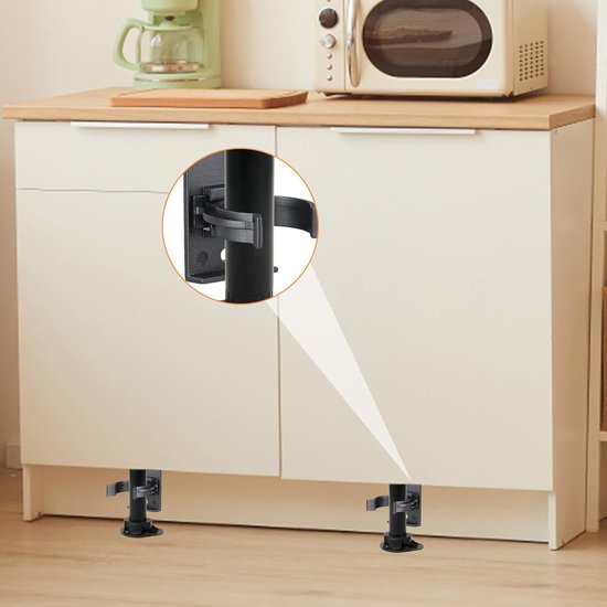 20 Stuks Zelfklevende Keukenclips voor Plinten, Badkamer Steun en Pedestal Bevestiging met 40 Schroeven — afbeelding 3