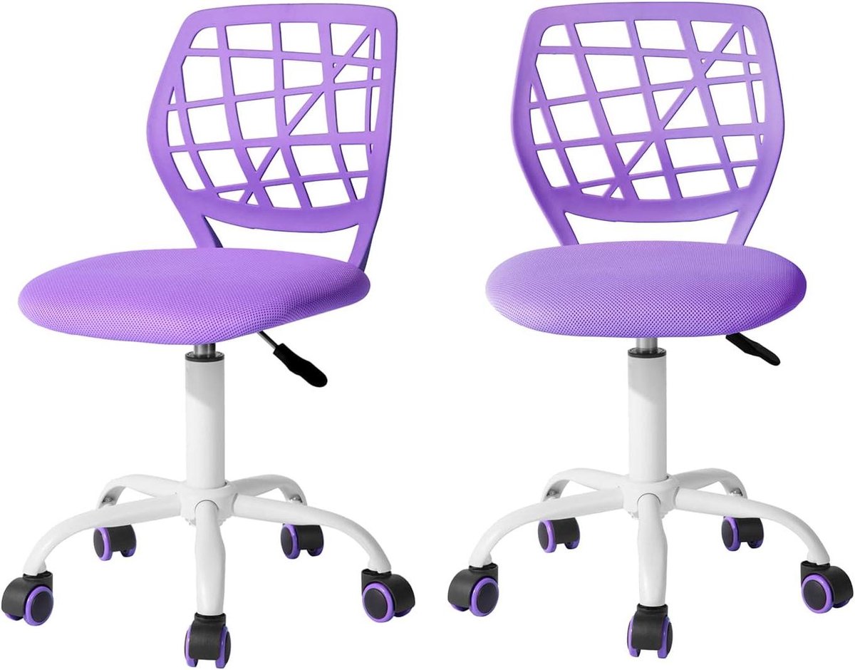 Kinderbureau stoel - Studie stoel - Leren en werken - In hoogte verstelbaar - 38.5cm x 40cm - Paars