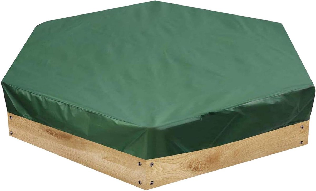 Zandbak Afdekzeil - Beschermhoes Tuin - Zandbak Beschermen - Waterdicht Stofvrij - 180 x 150 cm - Groen