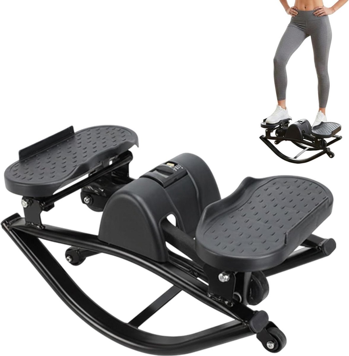 Fitness Stepper - Hometrainer - Thuis Trainen - Hydraulische Schokabsorptie - 19 Inch - Zwart