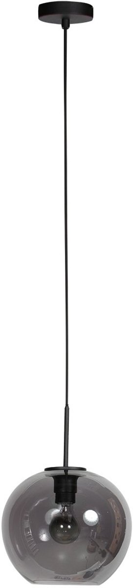 Sferio Zwarte Hanglamp Ø25 cm - Hoogteverstelbaar - Glas en Metaal - Mexlite