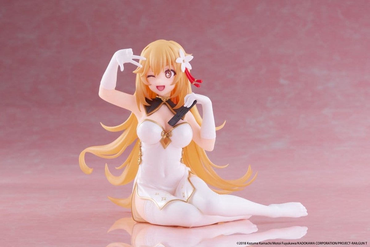 Taito Prize A Certain Scientific Railgun PVC Statue Desktop Cute Figure Misaki Shokuho Chinese Dress Ver. 13 cm Beeld