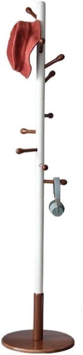 Houten Kapstok - Kledingrek Staand - Opbergen Jassen - Solide Basis - 39x176cm - Multi