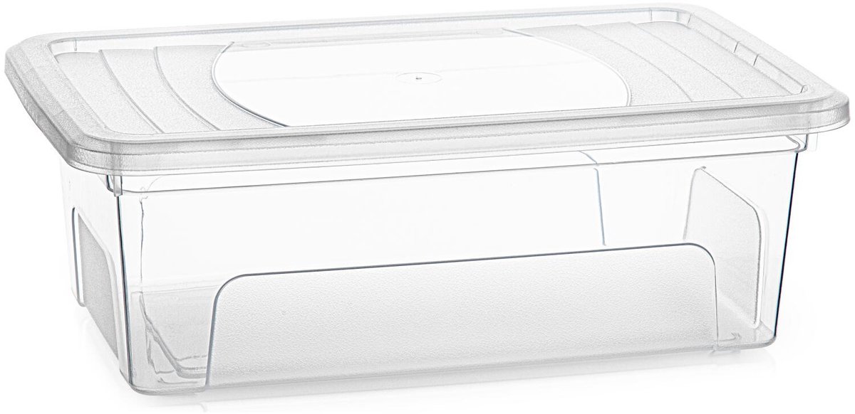 PLASTICFORTE Opslagbox Easy met deksel - 1x - 5.1 Liter - 33 x 21 x 12 cm - transparant - kunststof