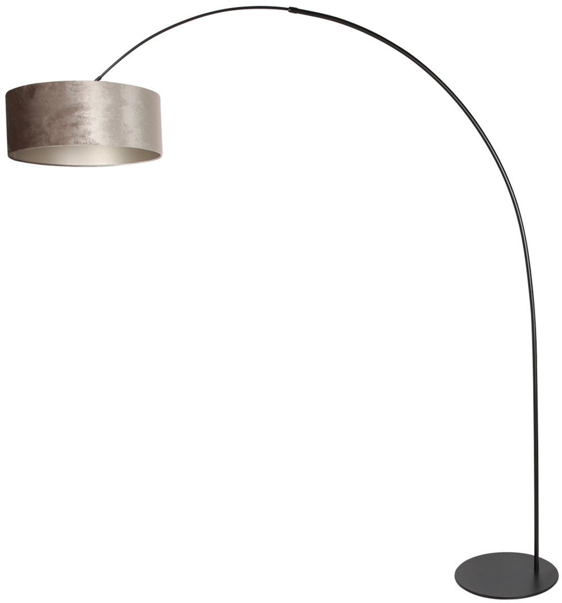 Anne Lighting - vloerlamp - Curve - zilver zwart - metaal - booglamp - E27 - 4263ZW