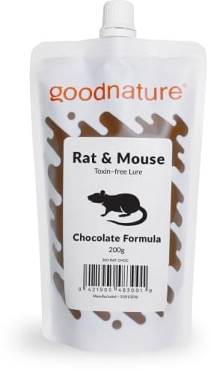 Goodnature ratten en muizen lokstof chocolade zak 200 gr (1 stuk) - Effectief rattenlokaas - Met gratis cheatsheet