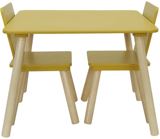 sweeek - Kindertafel vierkant met 2 stoelen grenenhout - judith van Sweeek — afbeelding 3