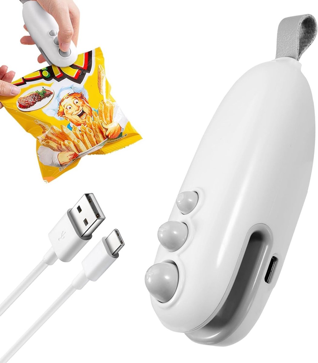 Draagbare 2-in-1 Mini Foil Lasmachine voor Het Verzegelen en Snijden van Voedselzakken, Ideaal voor Versheid en Knapperigheid van Snacks