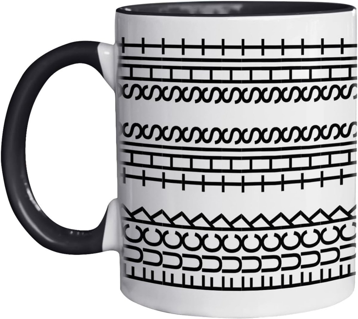 JeiibrZui Mok - Versteckte Boodschap Beker - 330ml Keramiek - 1 Stuk - Zwart/Wit - Grappige Koffietasse Voor Kantoor En Thuis