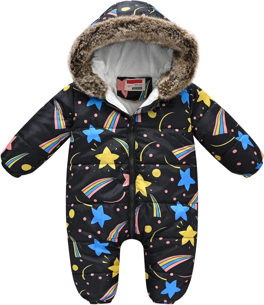 Baby Overalls Winter voor Jongens en Meisjes 60-110 cm - Dikke Warme Romper met Rits voor Pasgeborenen en Kinderen