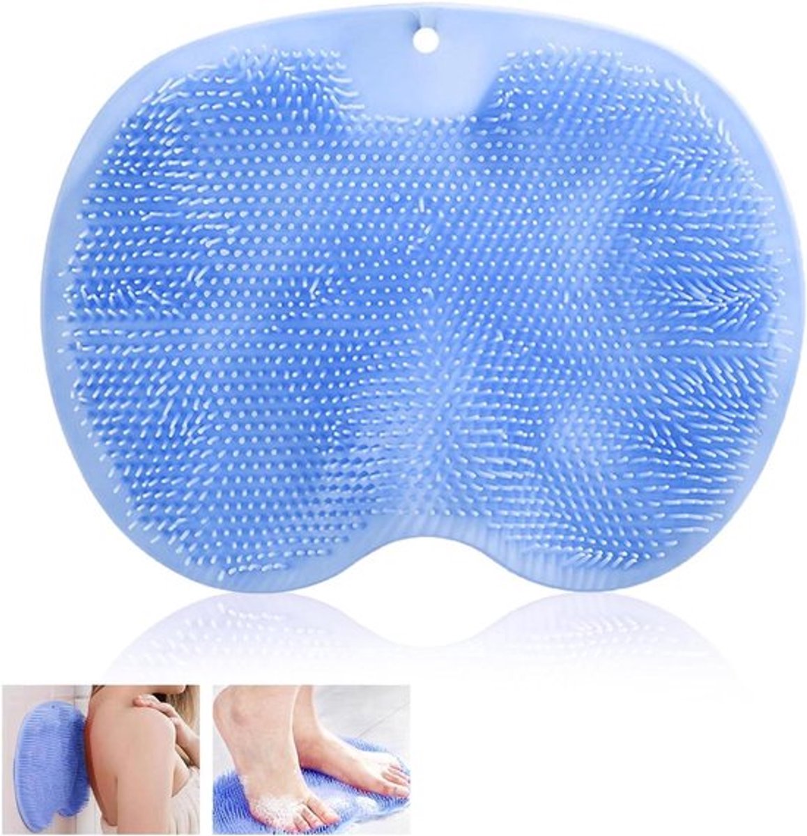 Douche Voetborstel met Antislip Siliconen Massage - Blauw - Voor Pedicure en Ontspanning