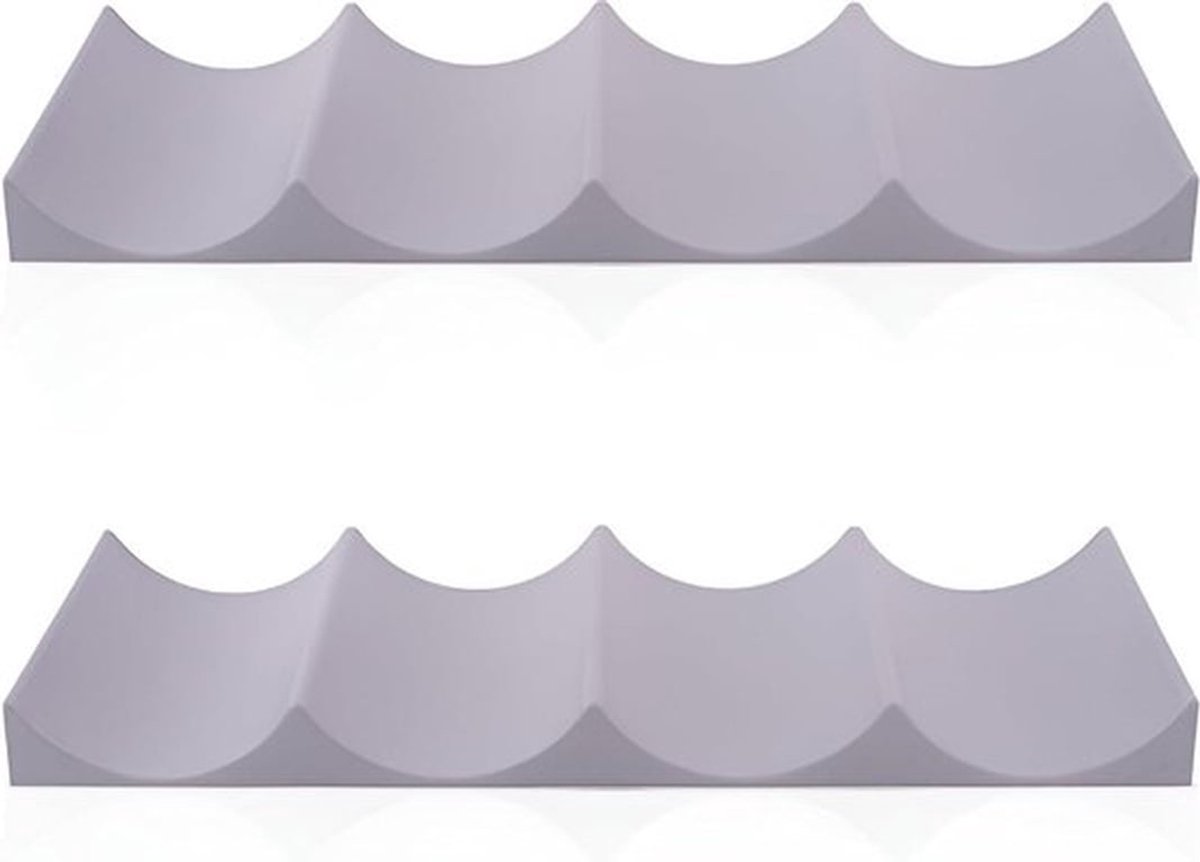 Universele silicone flessenhouders voor koelkast en kast - Set van 2 - Stapelbaar - Grijs