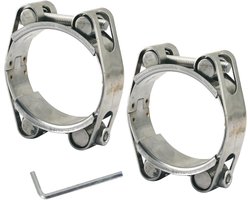 Zware T-bout Slangklem 35-45mm van 304 RVS - Dubbelhoofdige Slangklem met Sleutel - Voor Slangen en Buizen, Bandbreedte 20mm (2 stuks)
