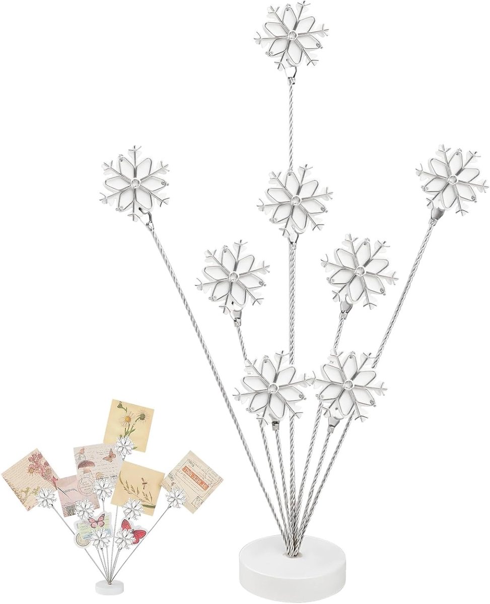 8 Takken Fotohouders, Multifunctionele Fotostandaard met Clips, Decoratieve Houder voor Familie Foto's, Bruiloft Herinneringen, Notities en Kaarten, Perfect voor Kantoor en Thuis