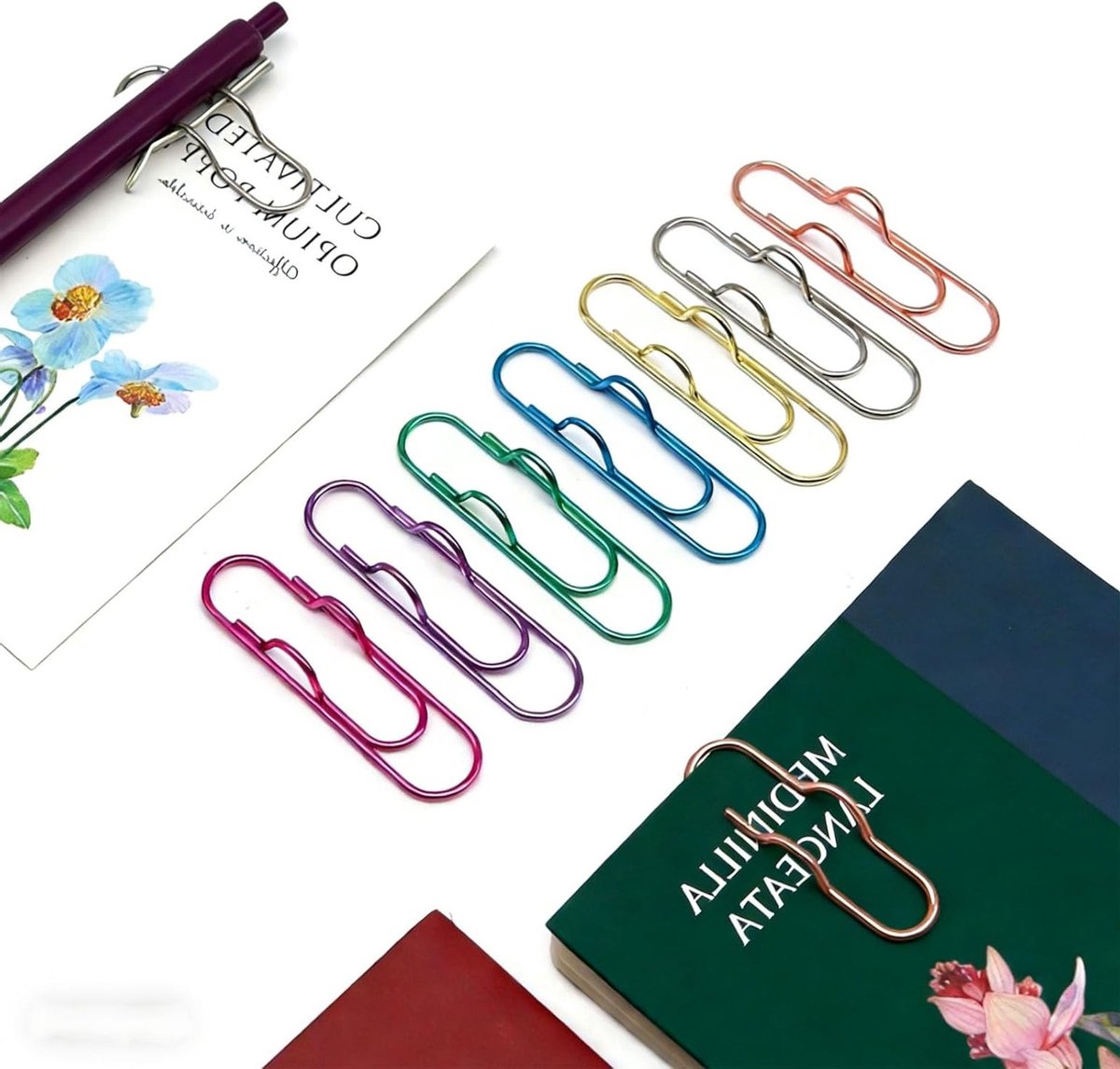 Set van 7 Kleurige Metalen Penhouders, Herbruikbare Organizers voor Notitieboek, Planner en Journal, Ideaal voor School en Kantoor — cadeau in Cadeau-ideeën - foto 3