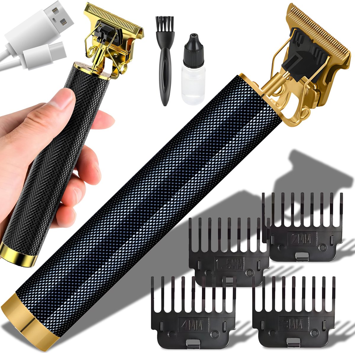Dailygoods - Draadloze Tondeuse en Baardtrimmer met Geleidekammen