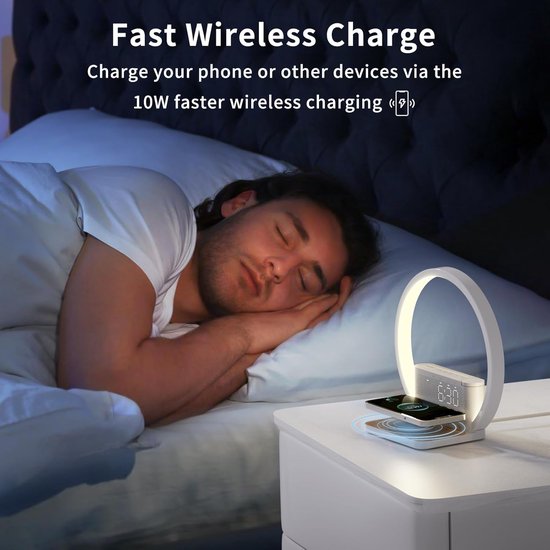 Licht Wekker Wake Up Light- Digitale Wekker met Lamp - Slaaphulp met USB Aansluiting - Sfeermodus — afbeelding 2