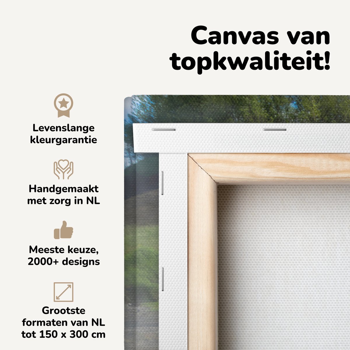 Canvas schilderij 120x80 cm - Wanddecoratie Steen met de tekst "vadmalahver" bij een warmw