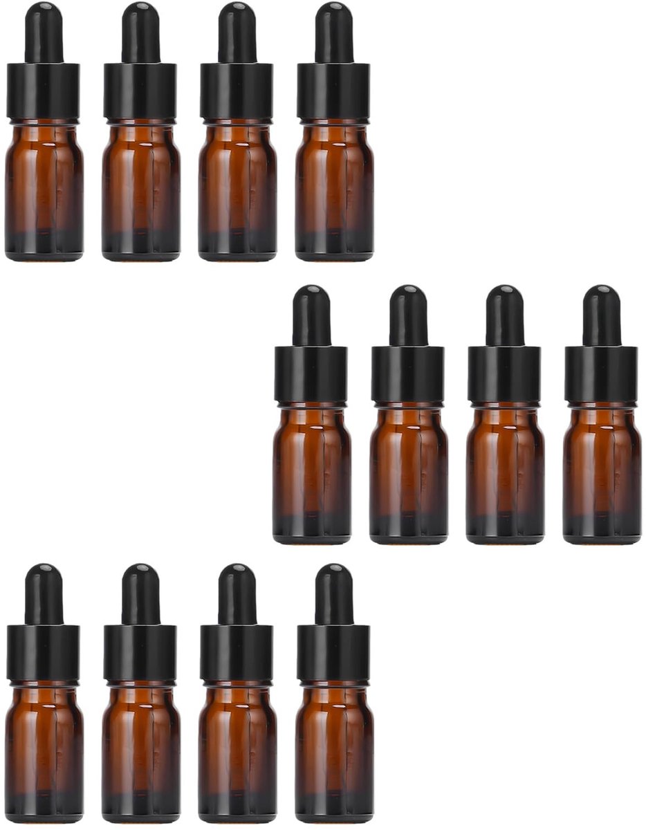 Dailygoods - Cosensi - Dailygoody - 5 ml Amber Glas Etherische Olie Flessen - Druppelaar m