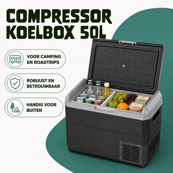 Happy Rhino - Elektrische Koelbox Compressor 50L Dual Zone - Vries- & Verwarmfunctie - Elektrisch 12v van Happy Rhino — afbeelding 2