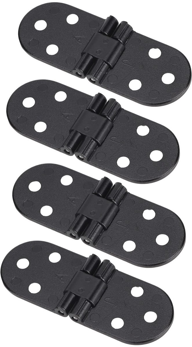 Dailygoods - 4 Stuks Zwart Zink Legering Flap Scharnieren