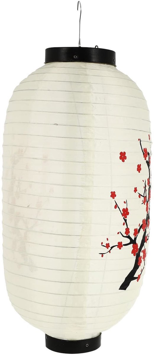 Dailygoods - Dailygoody - Japanse papieren lantaarn - Kersenbloesemdecoratie - Beige - Sfeervolle verlichting - Geschikt voor bruiloft en restaurant - Decoratief l