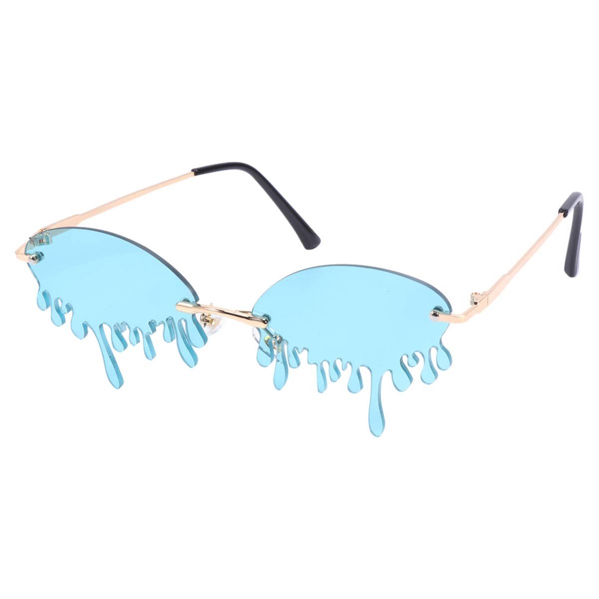 Dailygoods - Dailygoody - Zonnebril - Grappige zonnebril - Creatieve tranen stijl - Grijs - Hippie zonnebril - Modieuze zonnebril voor dames - Stijlvol accessoire