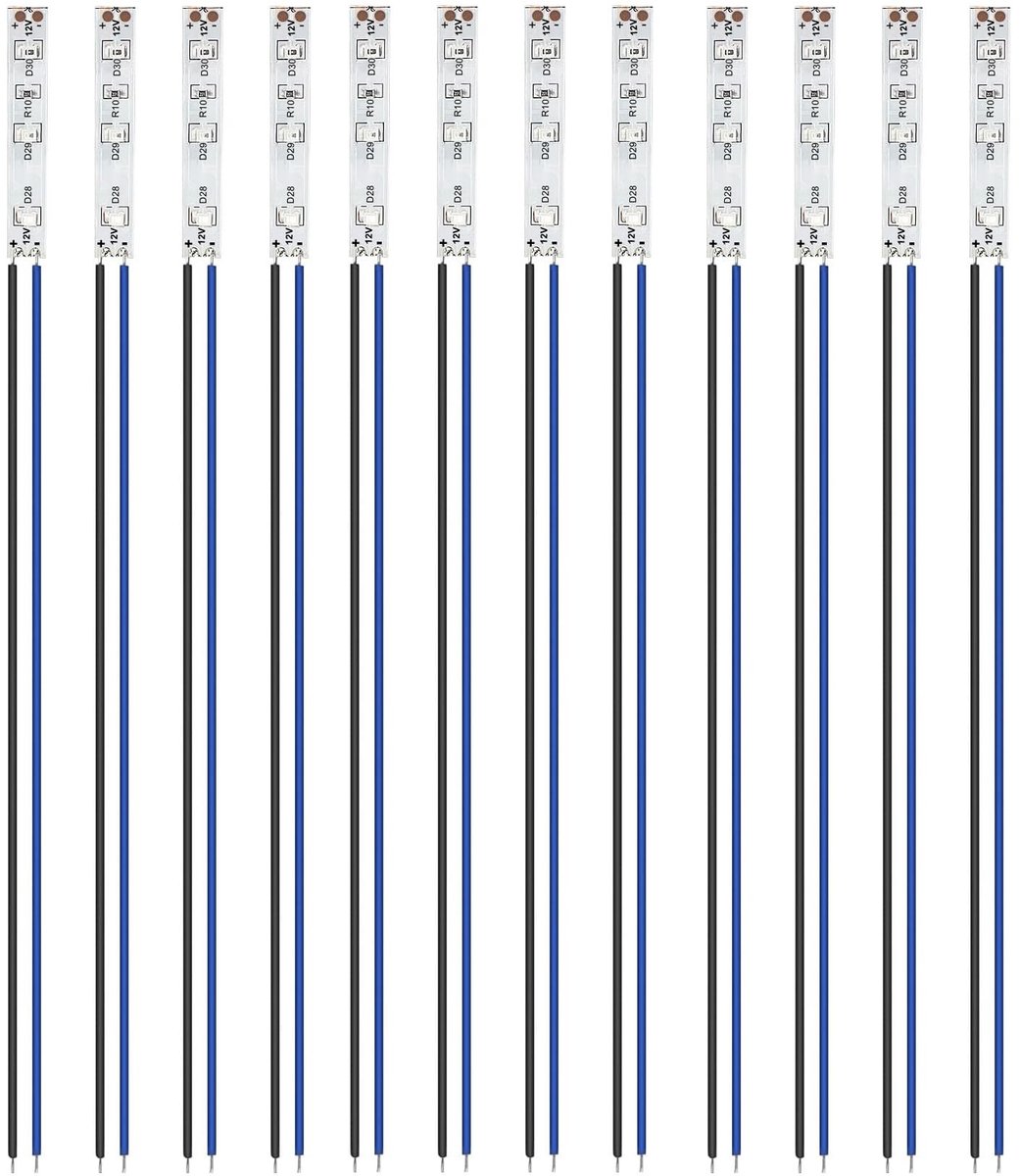 Dailygoods - 12 Stuks 50 mm Voorbedrade LED SMD voor Modelbouw Verlichting Blauw