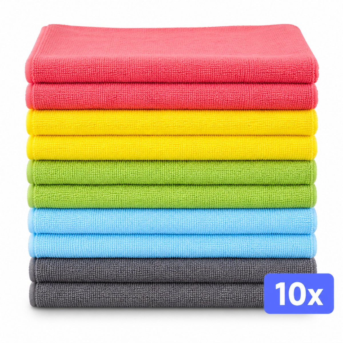NaturaSterk Schoonmaakdoekjes 40 x 40 cm – 340 g/m² Microvezeldoekjes – 10 Stuks – 5 Kleuren – Wasbaar & Herbruikbaar
