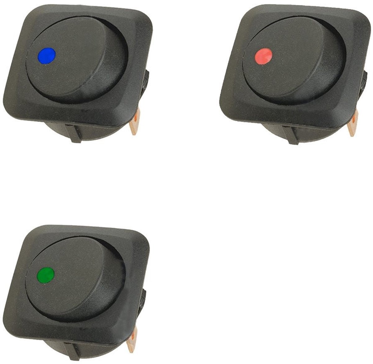 Dailygoods - Dailygoody - Rocker Switch - LED Schakelaar - Meerdere kleuren - 12V 25A - Aan/Uit Schakelaar - Voor Auto en Boot - 3 Pin