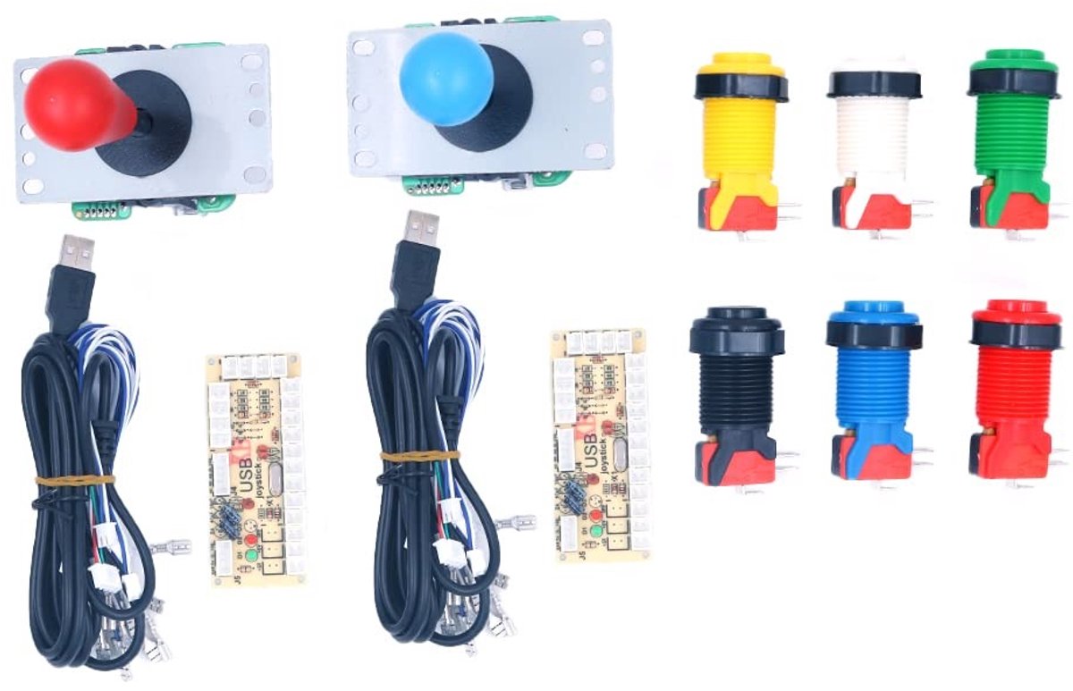 Dailygoods - Dailygoody - Arcade controller - 2 spelers - DIY Onderdelenset - USB - Geschikt voor Windows en Raspberry Pi - Eenvoudige montage - Ideaal voor gamers