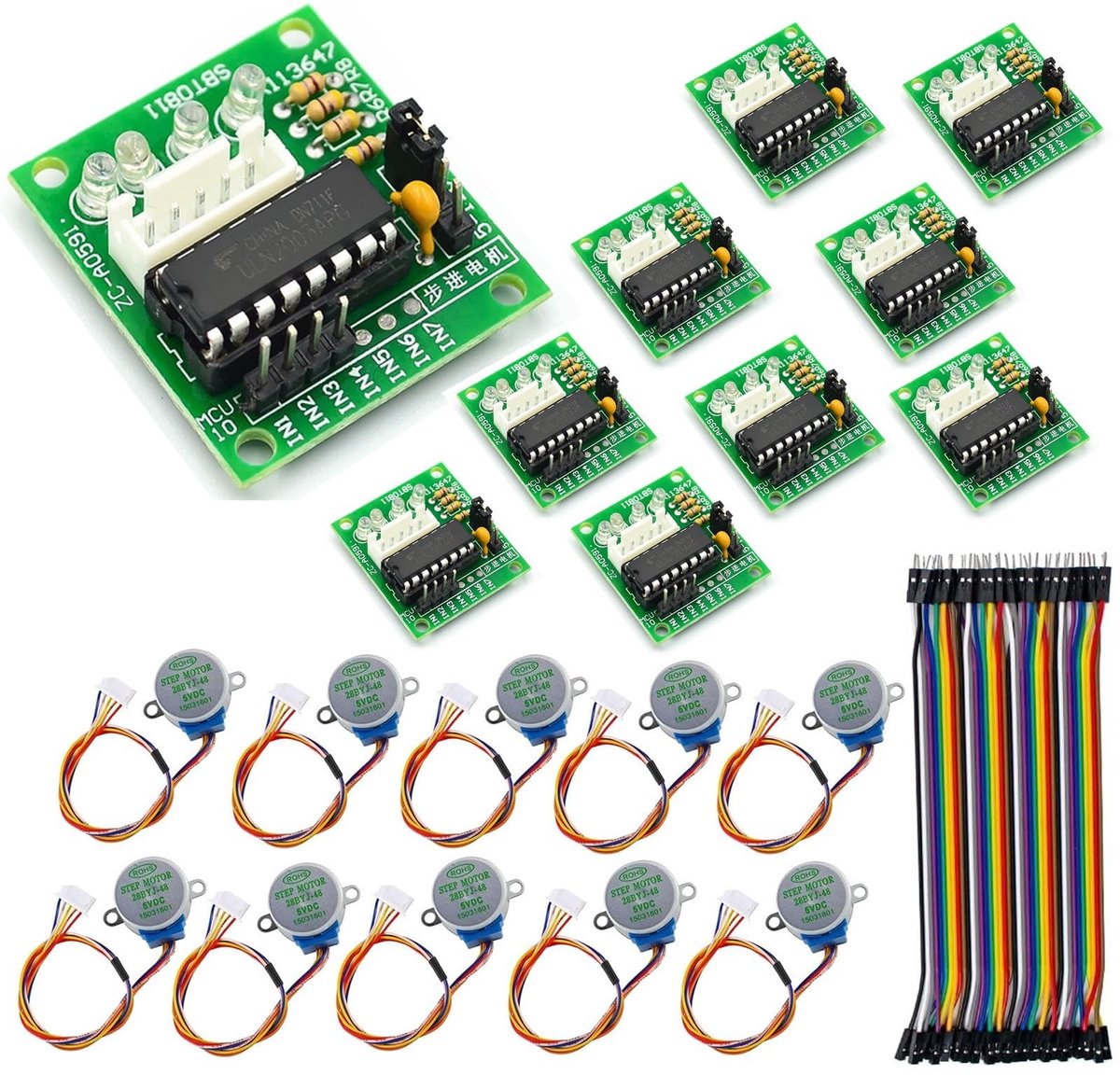 Dailygoody - Stepper Motor 28BYJ-48 - 10 Stuks - 5V - Inclusief ULN2003 Driver - Geschikt voor Arduino - Precisie - Betrouwbaar - Veelzijdig