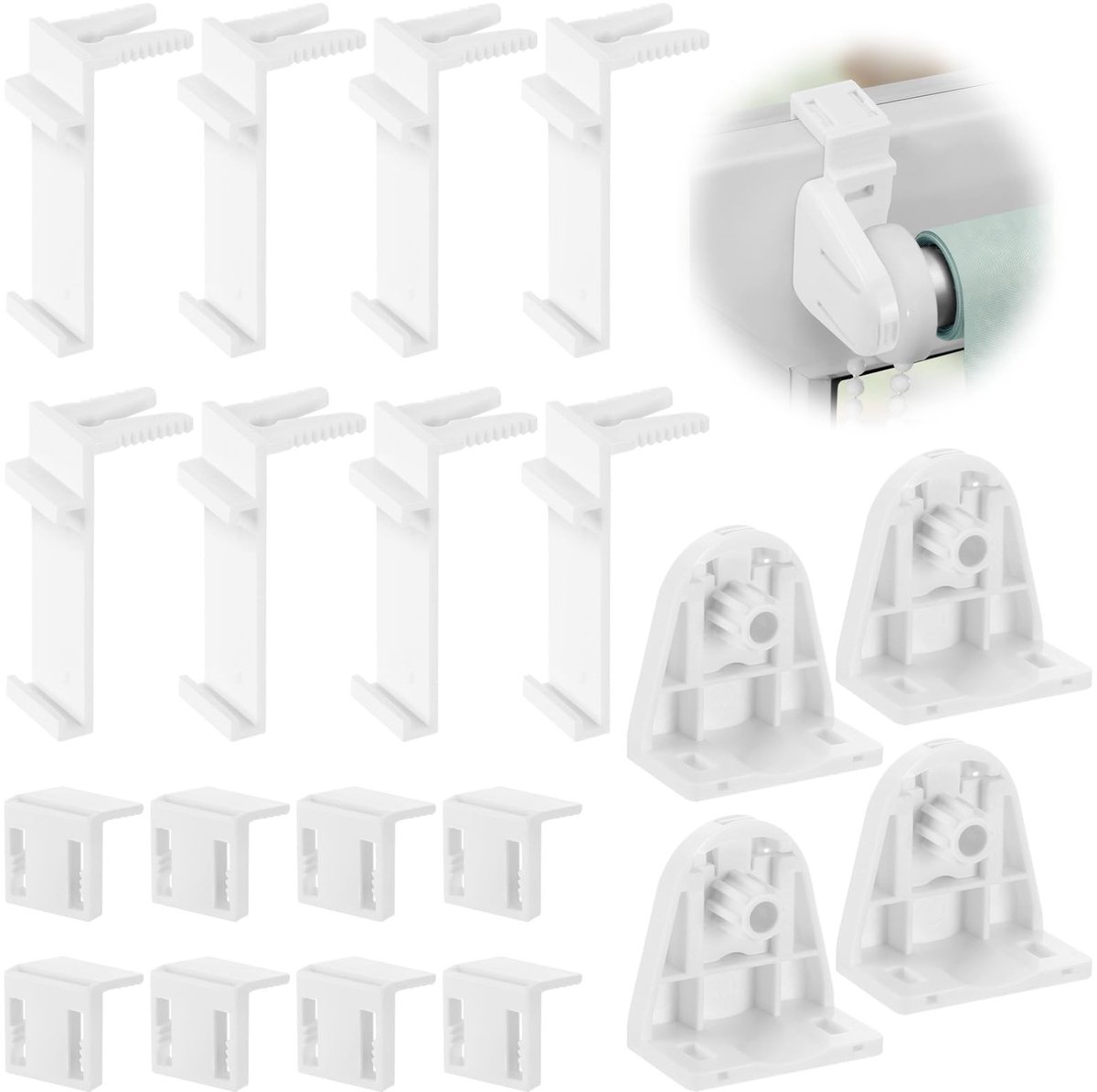 Dailygoods - Dailygoody - Rolgordijn Reparatieset - Vervangingsset - Complete Set - Wit - 20 Stuks - Geschikt voor Binnen - Gordijnen
