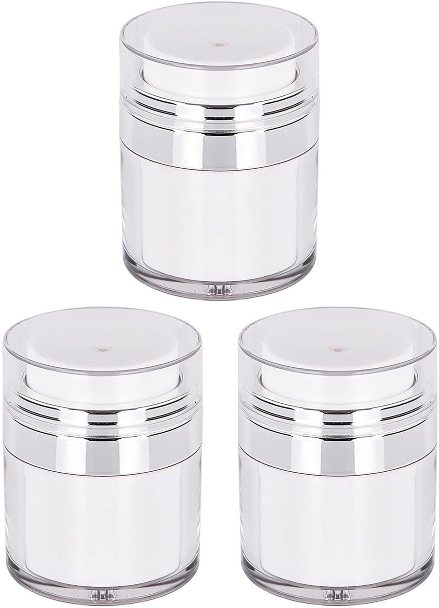 Dailygoods - Dailygoody - Airless Pompdispenser - Vacuümfles - Draagbaar - Transparant - Crèmedispenser - Perfect voor Huidverzorging en Reizen