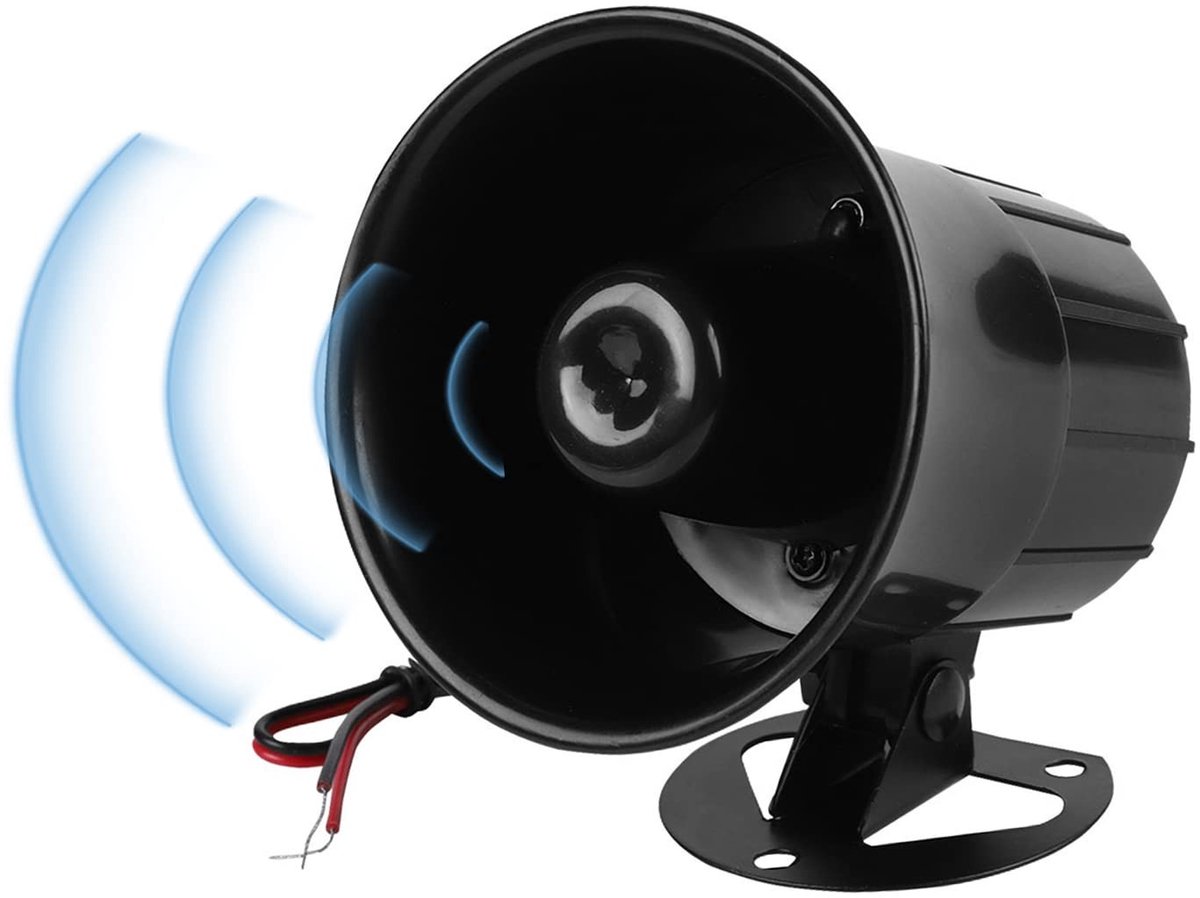 Dailygoods - Dailygoody - 12V Alarm Sirene - 115dB Geluidsalarm voor Thuisbeveiliging, Brandwerende Ontwerp