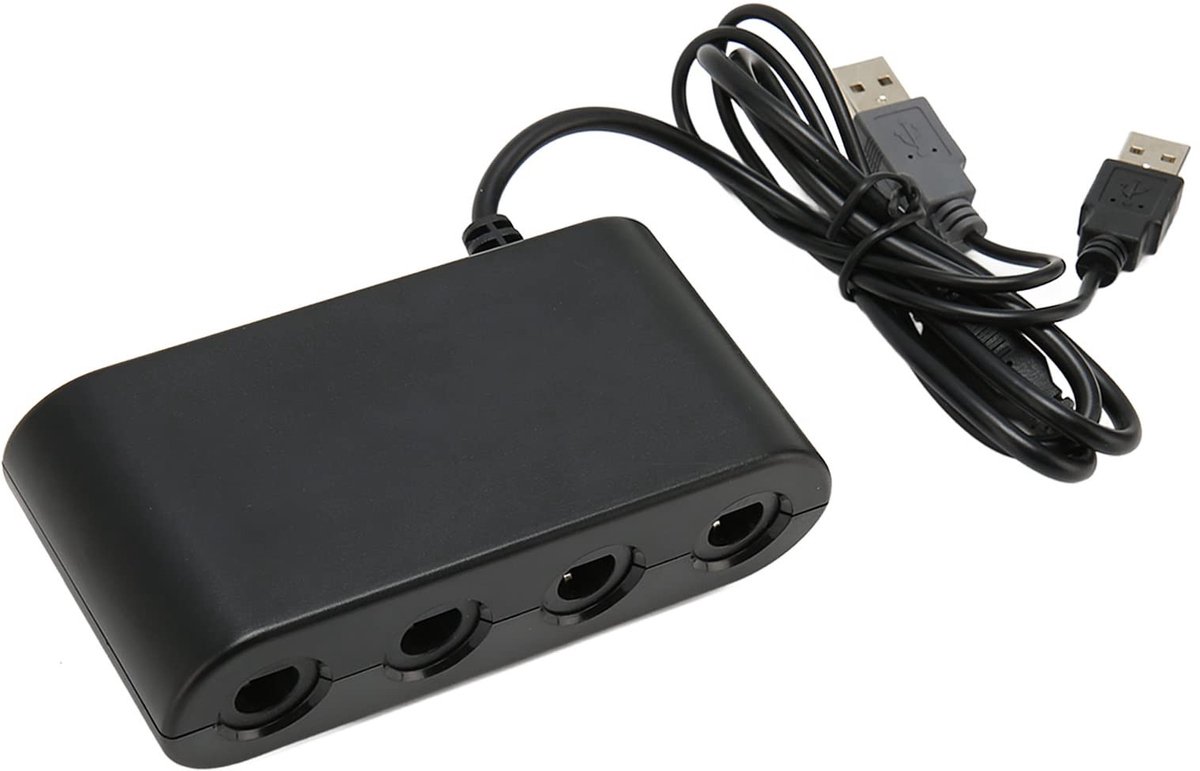 Dailygoods - Dailygoody - GC-controlleradapter - 3-in-1 - Draagbaar - 4 Poorten - Gamecontroller-adapter met Turbo-functie - Geschikt voor PC - Model Dilweb3o27408si