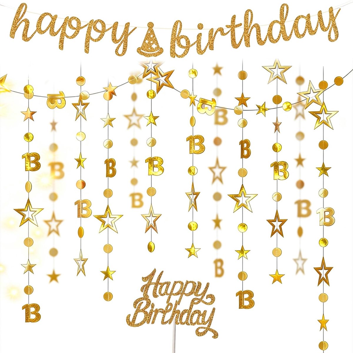 Dailygoods - Verjaardagsdecoratieset voor 13e Verjaardag met Banner en Taarttopper