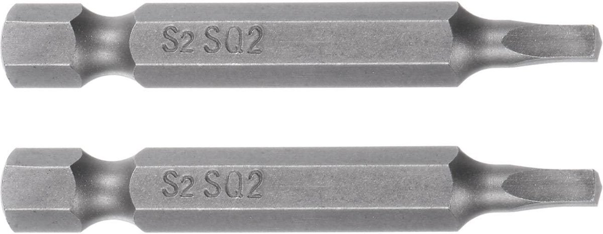 Dailygoods - Set van 2 SQ2 Vierkante Schroevendraaier Bits met Magnetische Schacht