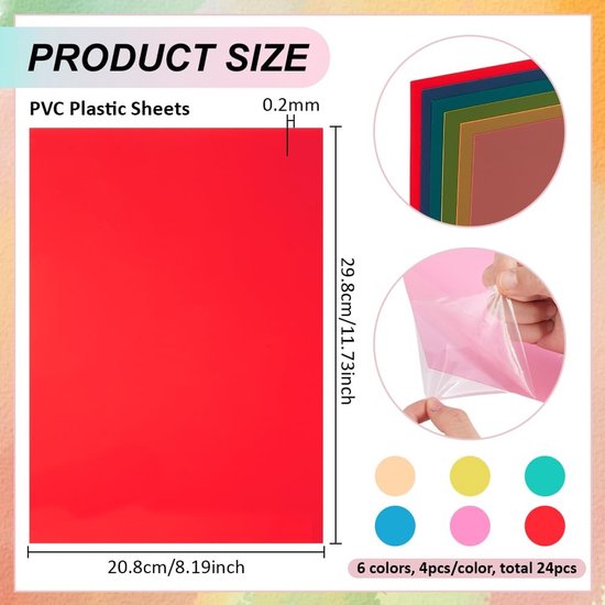 Dailygoods - Set van 24 Flexibele PVC Platen in 6 Kleuren voor Knutselen van Dailygoods — afbeelding 2