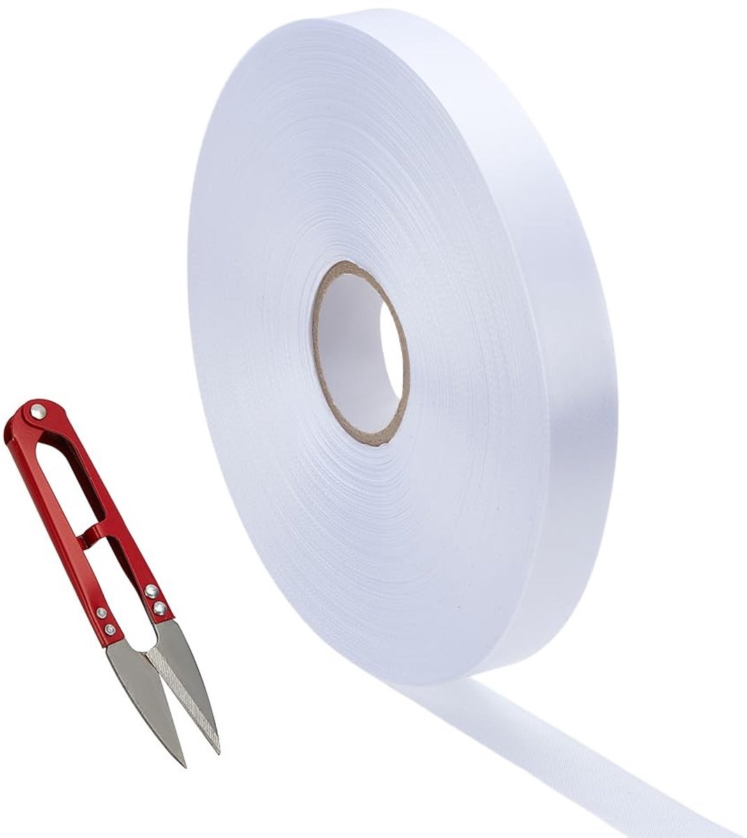 Dailygoods - 200 m Wit Naamlabel voor Kleding met Schaar van RVS