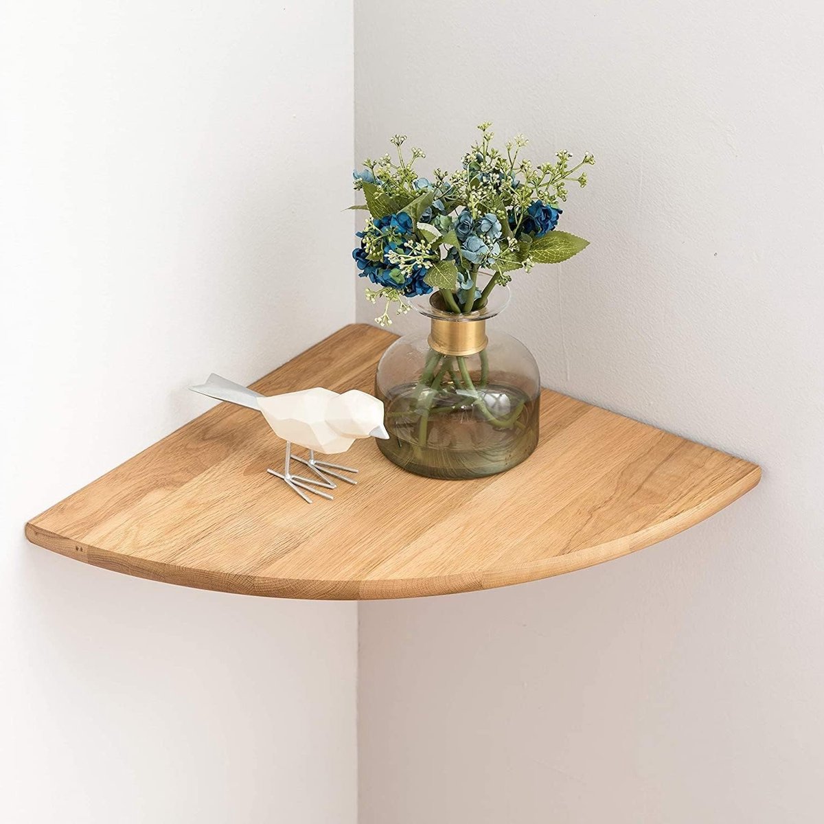 Houten Hoekplank van 9 Inch, Rond en Drijvend, Geschikt voor Speakers, Boeken en Badkamerdecoratie