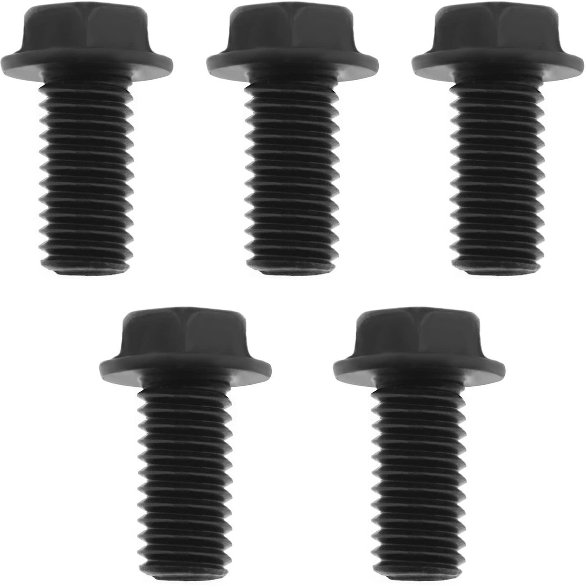 Dailygoods - Dailygoody - M8x16mm Bouten - Links Draad - Koolstofstaal - Zwart - Flensbouten - Voor Zaagblad Machines - 5 Stuks