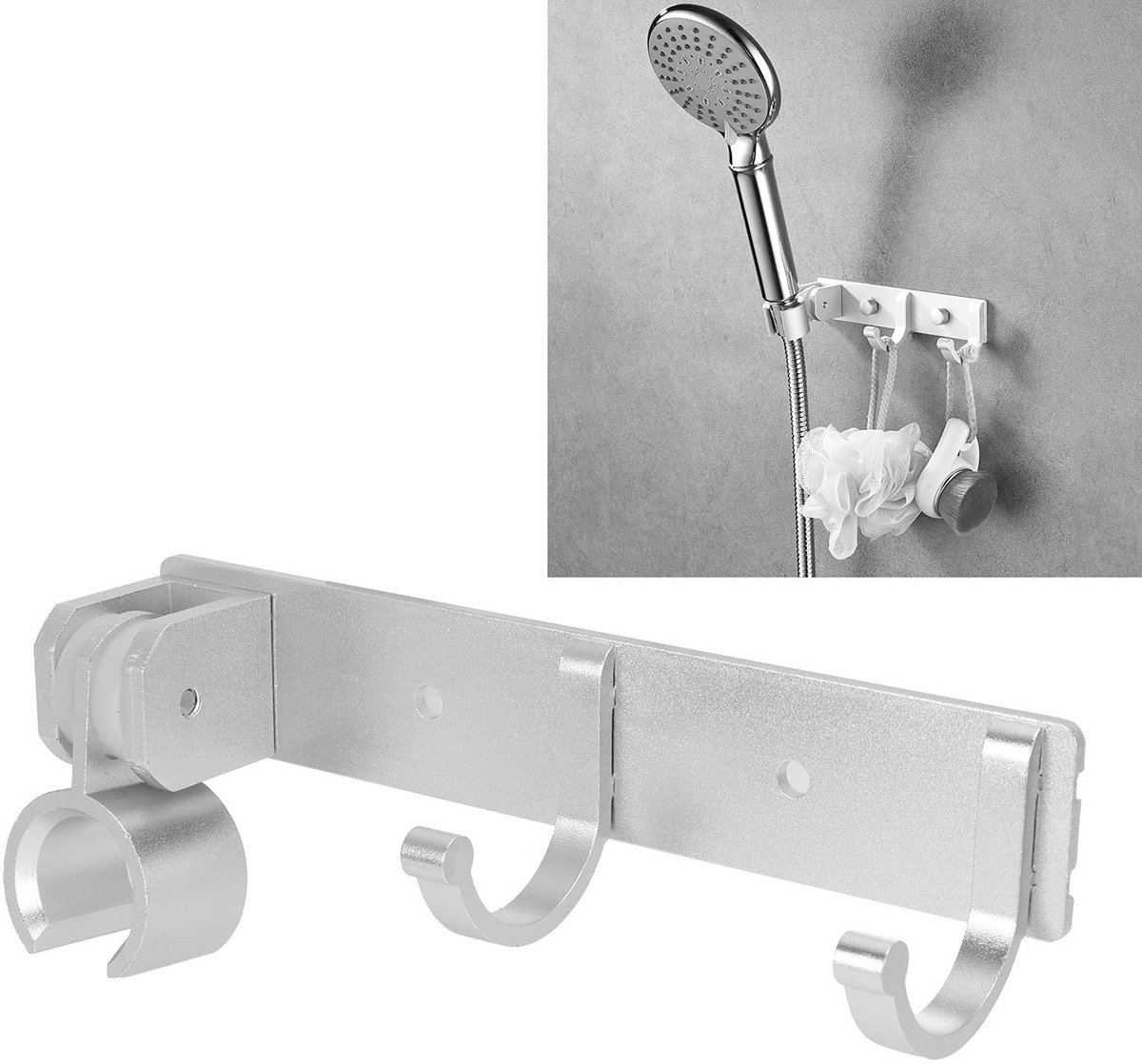 Dailygoody - Verstelbare Douchekop Houder - Bad Accessoires - Aluminium - Wandmontage - Douche Organizer - Geschikt voor Badkamer - Kleur: zie afbeelding