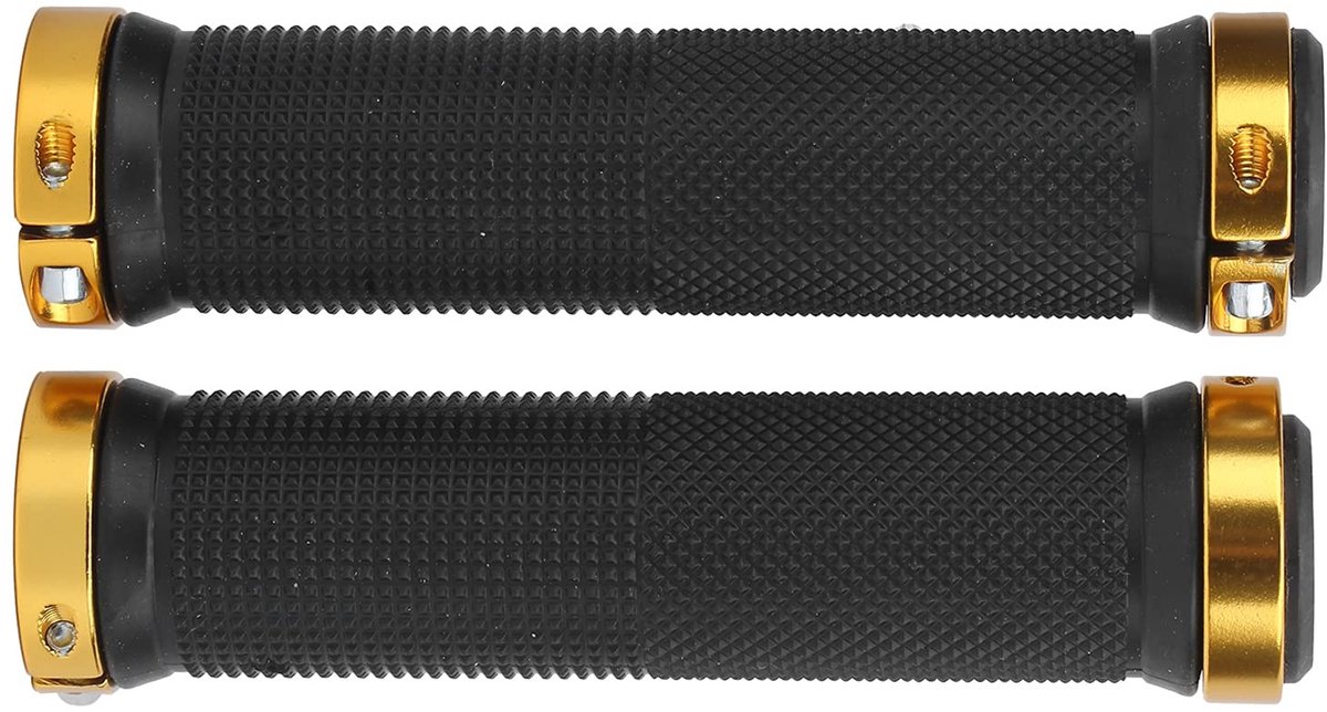 Dailygoody - Fietsstuurgrepen - Lichtgewicht en Comfortabel - Antislip Rubber Handvatten - Goud - Geschikt voor Mountainbike en Stadsfiets