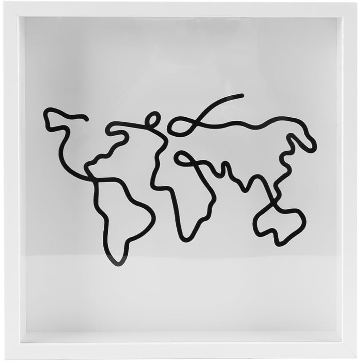 Dailygoody - Grote Reisgeheugendoos - Creatieve Herinneringsdoos - Zwart - Ticket Schaduwdoos - Houten Frame - Geschikt voor Reisliefhebbers - Wereldk...